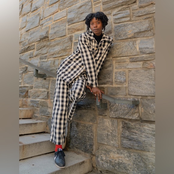 Big Bud Press Black and White Checkered Wide Leg Pants - Picture 3 of 6